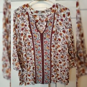 Lace&Mesh Floral Blouse